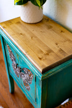 Load image into Gallery viewer, &#39;Blooming Swallowtail’ Hand-Painted Side Table