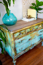 Load image into Gallery viewer, ‘Mediterranean Gold’ Hand-Painted Dresser