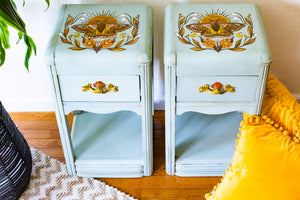 ‘Enchanting Emperor’ Hand-Painted Nightstands