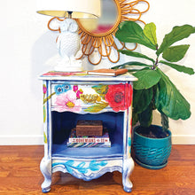 Load image into Gallery viewer, &#39;Amour des Fleur&#39; Hand-Painted Bedside Table/Nightstand