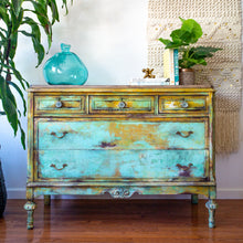 Load image into Gallery viewer, ‘Mediterranean Gold’ Hand-Painted Dresser