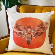 Load image into Gallery viewer, Fall Edition ‘Death’s-Head Hawkmoth’ Pillow (18”x18”)