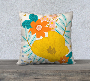 'Poppy' Throw Pillow (22"x22")